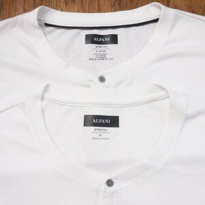 Alfani Lots of 2 Stretch White Short Sleeve Soft T-Shirt
